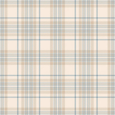I Love Wallpaper Traditional Check Wallpaper In Cream And Blue from B&Q