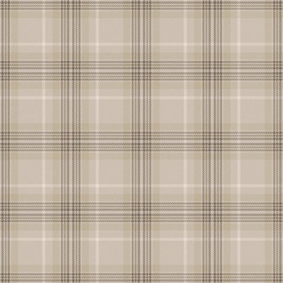 I Love Wallpaper Traditional Check Wallpaper In Camel from B&Q