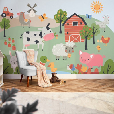 I Love Wallpaper Down On The Farm Mural In Multicoloured (350Cm X 240Cm) from B&Q