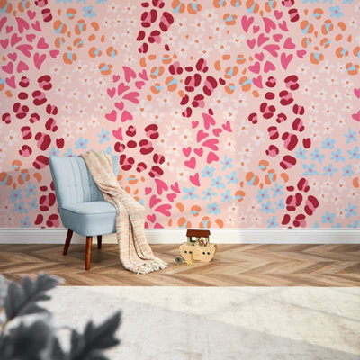 I Love Wallpaper Dainty Doodles Mural In Multicoloured from B&Q