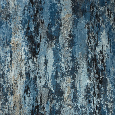 I Love Wallpaper Nova Metallic Wallpaper In Blue And Silver from B&Q