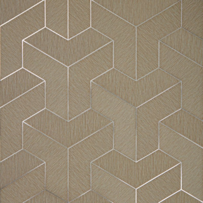 I Love Wallpaper Tessellate Wallpaper In Linen With Metallic Silver from B&Q