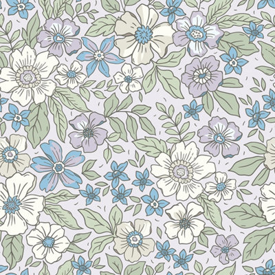 I Love Wallpaper Gorgeous Gardenia Wallpaper In Soft Lilacs And Sage from B&Q