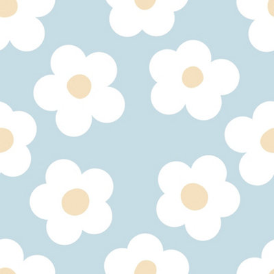 I Love Wallpaper Ditsy Daisy Wallpaper In Soft Blue from B&Q