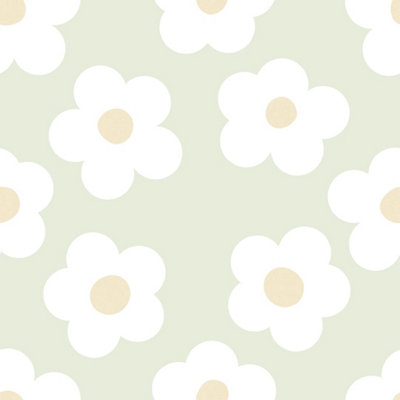 I Love Wallpaper Ditsy Daisy Wallpaper In Soft Green from B&Q