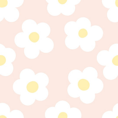 I Love Wallpaper Ditsy Daisy Wallpaper In Soft Peach from B&Q
