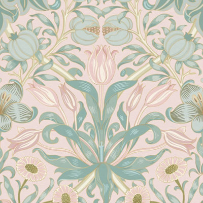 I Love Wallpaper Pomegranate Grove Wallpaper In Pink from B&Q