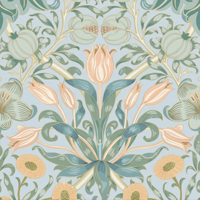 I Love Wallpaper Pomegranate Grove Wallpaper In Blue from B&Q