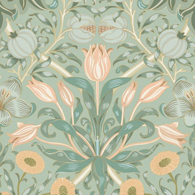 I Love Wallpaper Pomegranate Grove Wallpaper In Sage from B&Q