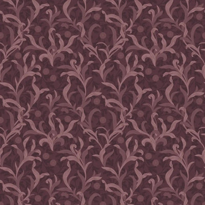 I Love Wallpaper Antique Leaf Wallpaper In Plum from B&Q