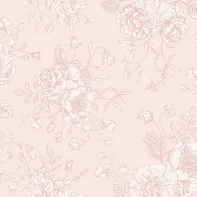 I Love Wallpaper Romantic Roses Wallpaper In Pink from B&Q