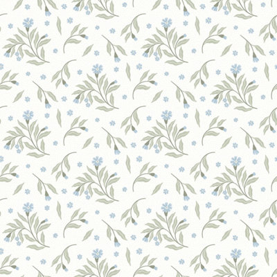 I Love Wallpaper Meadow Flower Dance Wallpaper In Soft Blue from B&Q
