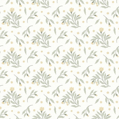 I Love Wallpaper Meadow Flower Dance Wallpaper In Lemon Yellow from B&Q