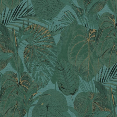 I Love Wallpaper Exotic Oasis Wallpaper In Teal from B&Q