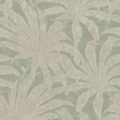 I Love Wallpaper Gentle Palms Wallpaper In Sage from B&Q