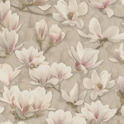 I Love Wallpaper Gentle Blossoms Wallpaper In Pink On Cream from B&Q