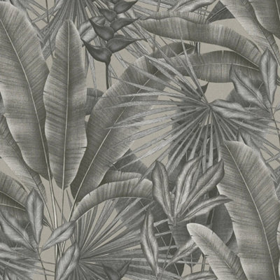 I Love Wallpaper Jungle Luxe Wallpaper In Monochrome from B&Q
