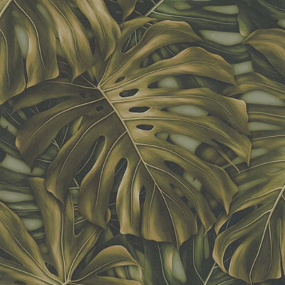 I Love Wallpaper Majestic Monstera Wallpaper In Green from B&Q