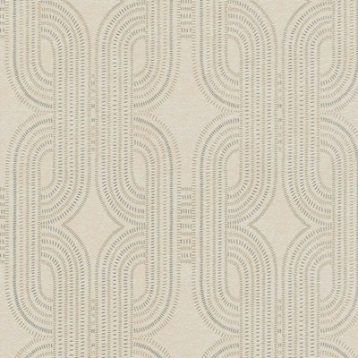 I Love Wallpaper Woven Deco Wallpaper In Beige from B&Q