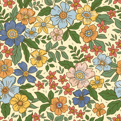 I Love Wallpaper Gorgeous Gardenia Wallpaper In Lemon from B&Q
