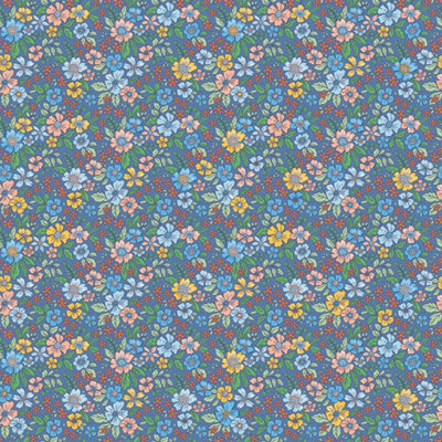 I Love Wallpaper Ditsy Gardenia Wallpaper In Blue from B&Q