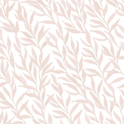 I Love Wallpaper Willow Leaf Wallpaper In Pink from B&Q