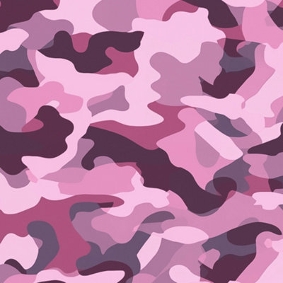 I Love Wallpaper Camouflage Wallpaper In Purple from B&Q