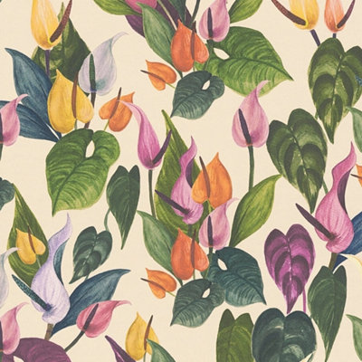I Love Wallpaper Foliage Flow Wallpaper In Cream from B&Q
