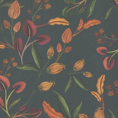 I Love Wallpaper Meadow Muse Wallpaper In Charcoal from B&Q