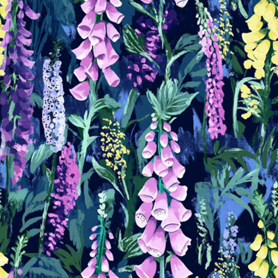 I Love Wallpaper Enchanted Meadow Wallpaper In LilacBlue And Yellow from B&Q