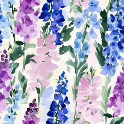 I Love Wallpaper Foxglove Folly Wallpaper In Lilac And Blues from B&Q