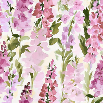 I Love Wallpaper Foxglove Folly Wallpaper In Pinks from B&Q