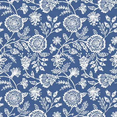 I Love Wallpaper Country Floral Wallpaper In Blue from B&Q