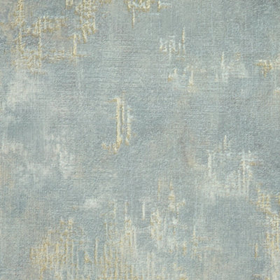 I Love Wallpaper Padua Wallpaper In Gold Metallic On Light Blue from B&Q