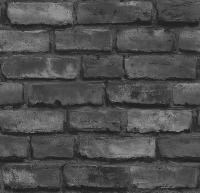 I Love Wallpaper Deansgate Brick Wallpaper In Dark Grey from B&Q