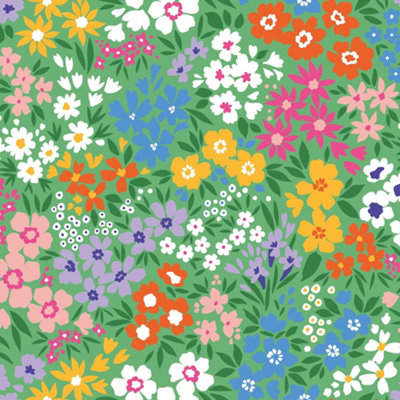I Love Wallpaper Woodland Meadow Wallpaper In Brights On Green from B&Q