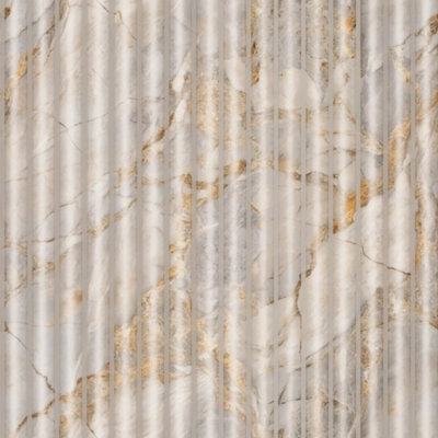 I Love Wallpaper Fluted Marble Panel Wallpaper In Natural from B&Q