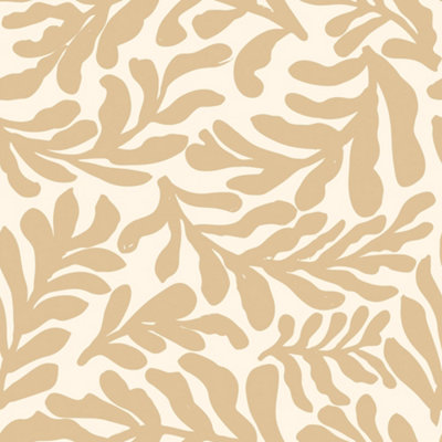 I Love Wallpaper Coral Leaf Wallpaper In Caramel Latte from B&Q
