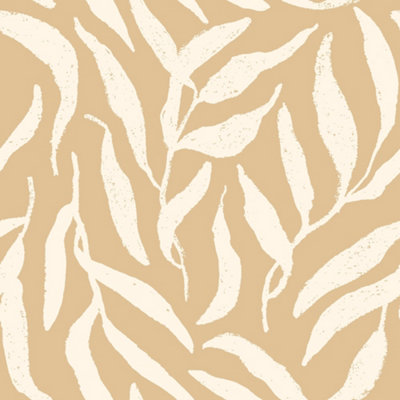 I Love Wallpaper Olive Leaf Wallpaper In Caramel Latte from B&Q