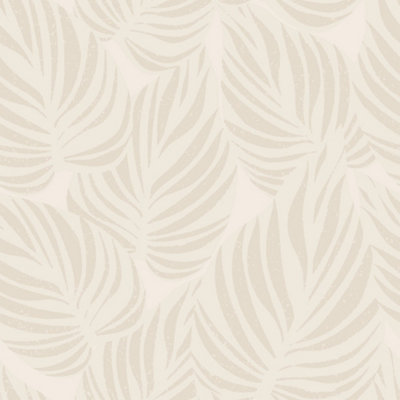 I Love Wallpaper Broad Leaf Wallpaper In Almond Latte from B&Q