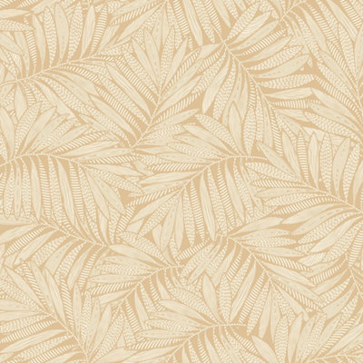 I Love Wallpaper Fern Leaf Wallpaper In Caramel Latte from B&Q