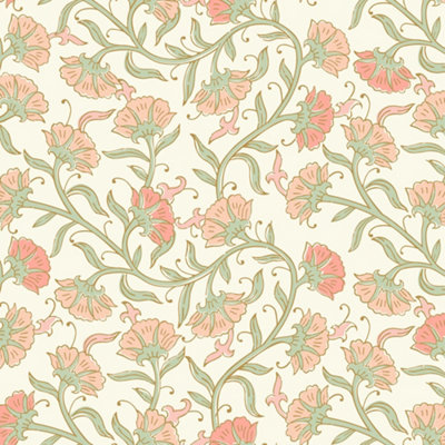 I Love Wallpaper Boho Tendrils Wallpaper In Peach And Green from B&Q