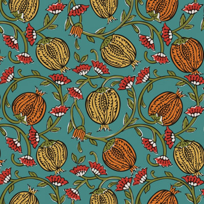 I Love Wallpaper Pomegranate Passion Wallpaper In Teal from B&Q