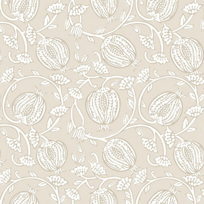 I Love Wallpaper Pomegranate Passion Wallpaper In Almond Latte from B&Q