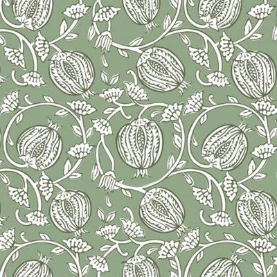 I Love Wallpaper Pomegranate Passion Wallpaper In Pistachio from B&Q