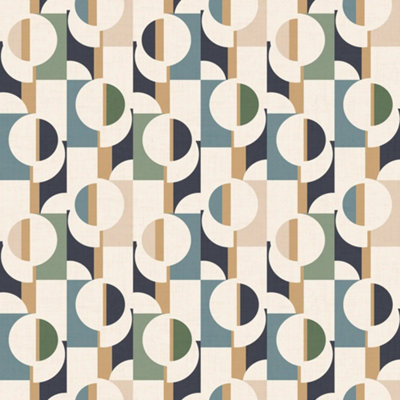 I Love Wallpaper Abstract Circles Wallpaper In Cool Tones from B&Q