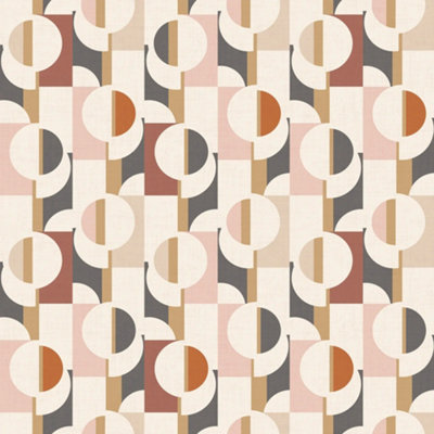 I Love Wallpaper Abstract Circles Wallpaper In Warm Tones from B&Q