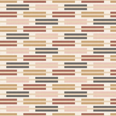 I Love Wallpaper Staggered Stripe Wallpaper In Warm Tones from B&Q