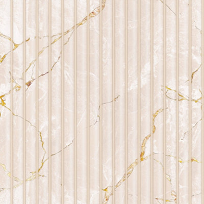 I Love Wallpaper Fluted Marble Panel Wallpaper In Cream from B&Q