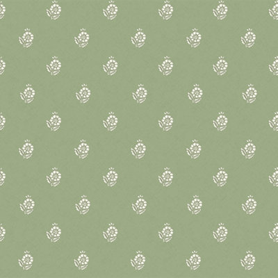 I Love Wallpaper Ditsy Posy Wallpaper In Cream On Pistachio from B&Q